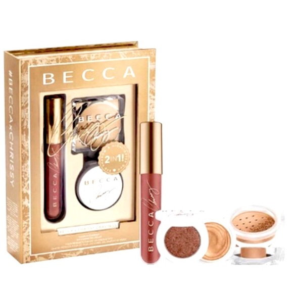 BRAND NEW BECCA x CRISSY 4 Cosmetic Items 3Pc Make-up Kit "Cravings Glow Recipe" - Picture 1 of 10